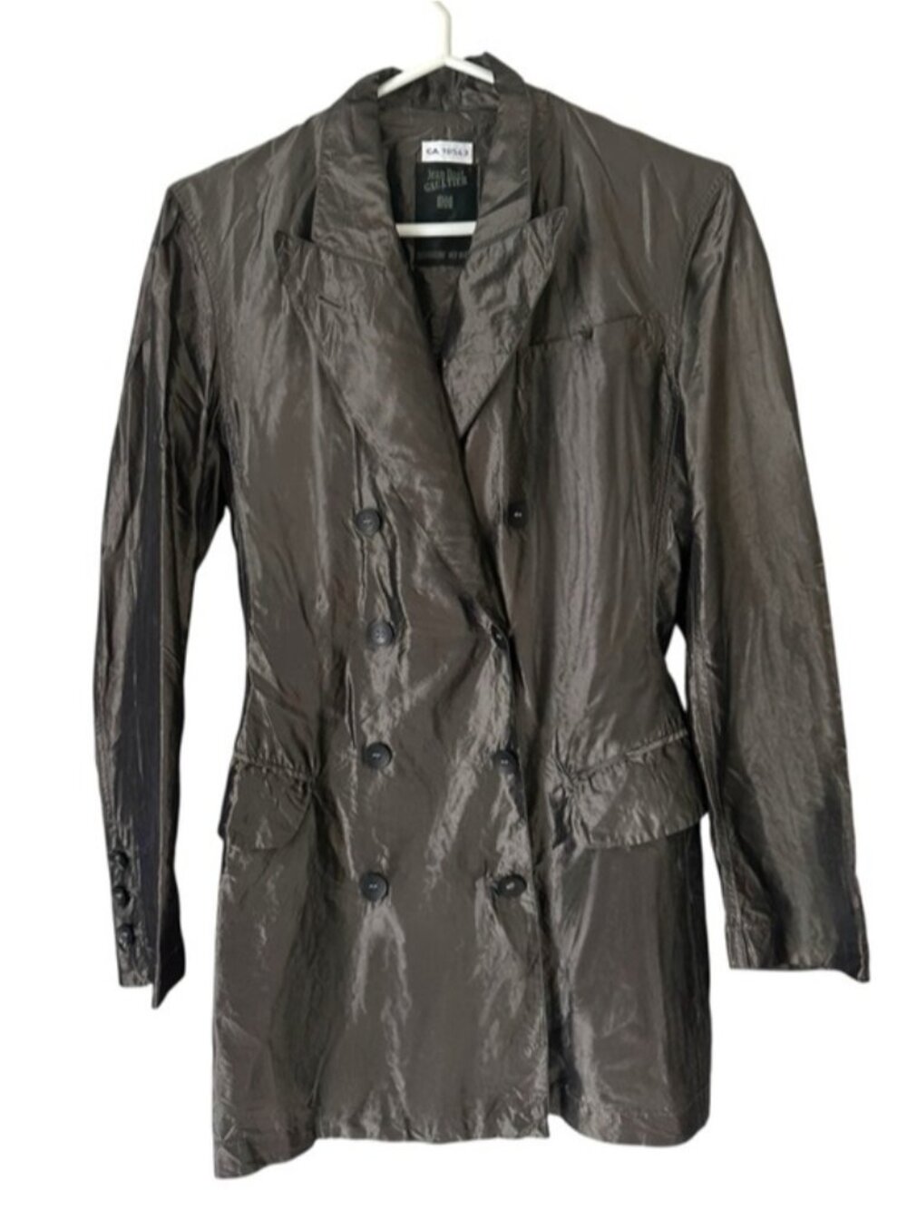 JEAN PAUL GAULTIER Femme metallic double breast sinch waist blazer dress jacket - Picture 3 of 12